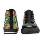 Tropical Comic Book Style Men's High Top Canvas Shoes Men's Classic High Top Canvas Shoes comic Plants Printed Offshore