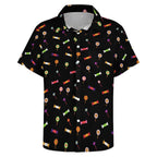 Candy Women's Short-Sleeve Button Up Shirt Women's Short-Sleeve Button Up Shirt Food Printed Offshore