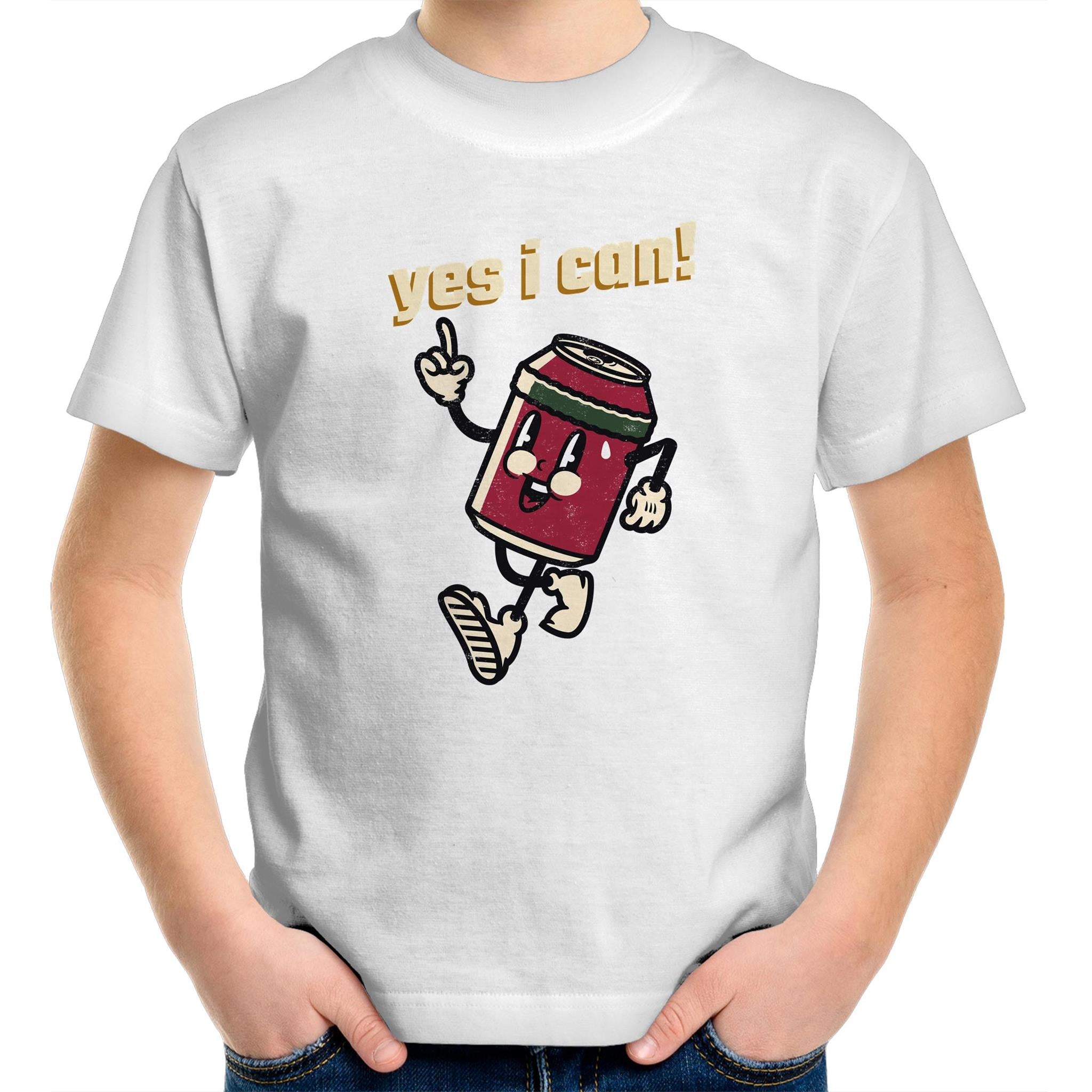 Yes I Can - Kids Youth T-Shirt White Kids Youth T-shirt Motivation Positivity Printed In Australia
