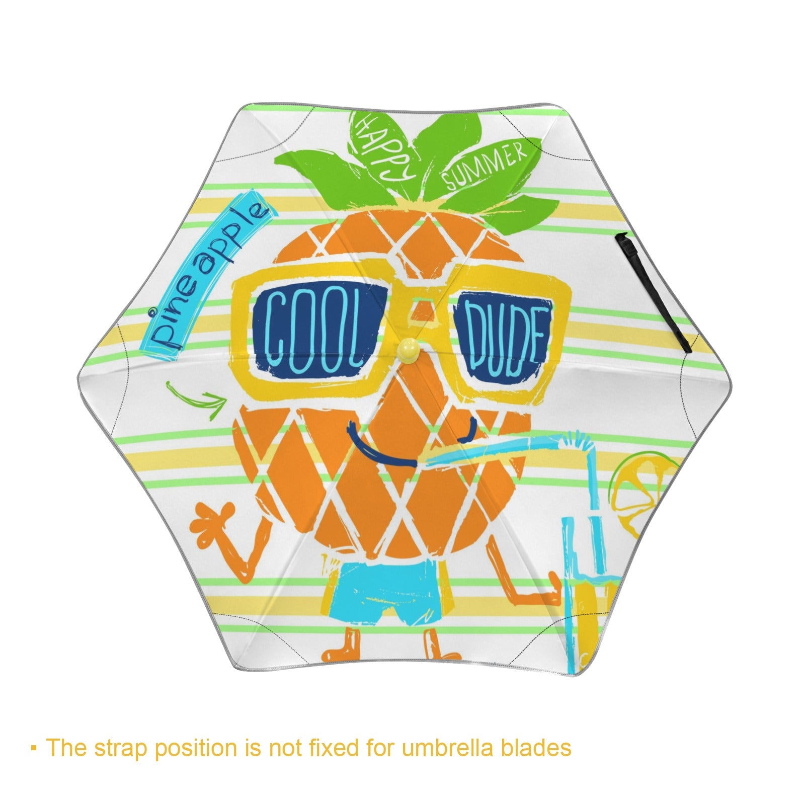 Pineapple Cool Dude Kids Safe Round Corner Umbrella Kids Safe Round Corner Umbrella Printed Offshore