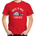 Rock And Roll Forever - Kids Youth T-Shirt Red Kids Youth T-shirt Music Printed In Australia
