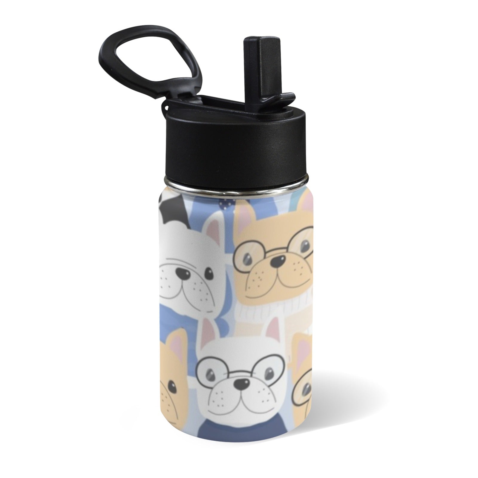 Dog Crowd 12oz Kids Water Bottle with Straw Lid