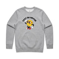 Keep On Moving AS Colour Stencil Crew Sweatshirt Unisex Grey Marle Sweatshirt Printed In Australia