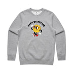 Keep On Moving - AS Colour Stencil Crew Grey Marle Sweatshirt Printed In Australia