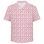 Pink Ice Cream Cones Men's Crinkle Hawaiian Shirt