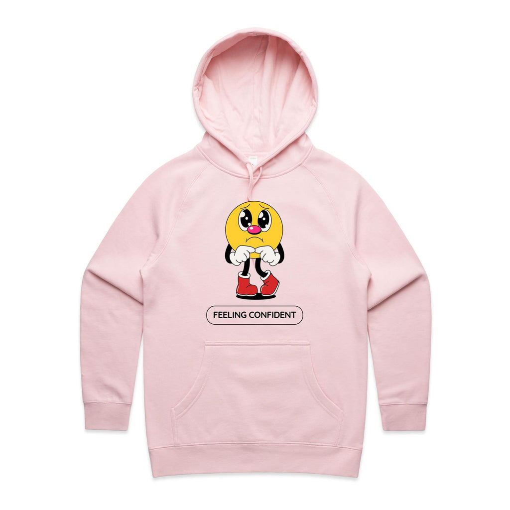 Feeling Confident - Womens Hoodie Pink Womens Hoodie Printed In Australia