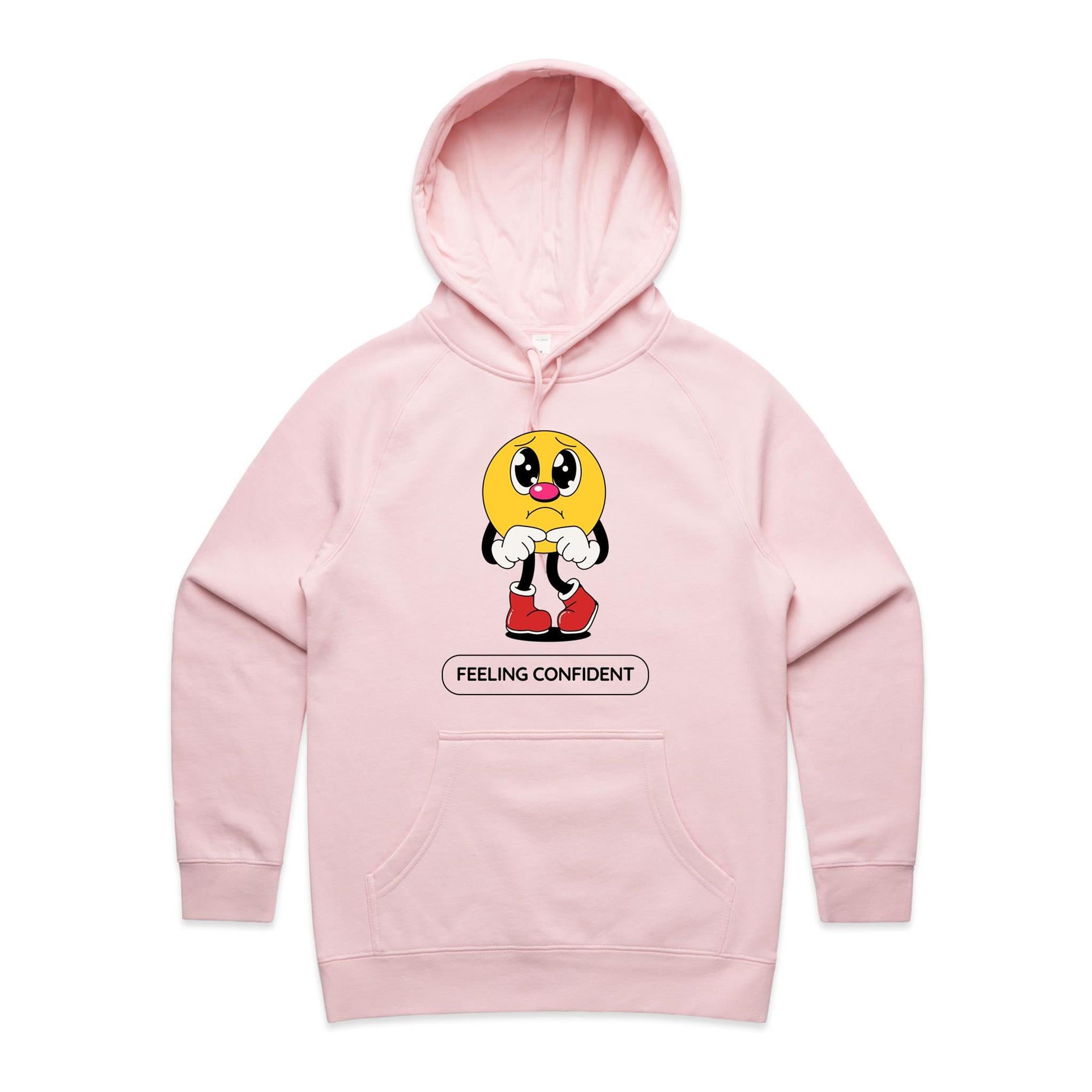 Feeling Confident - Womens Hoodie Pink Womens Hoodie Printed In Australia