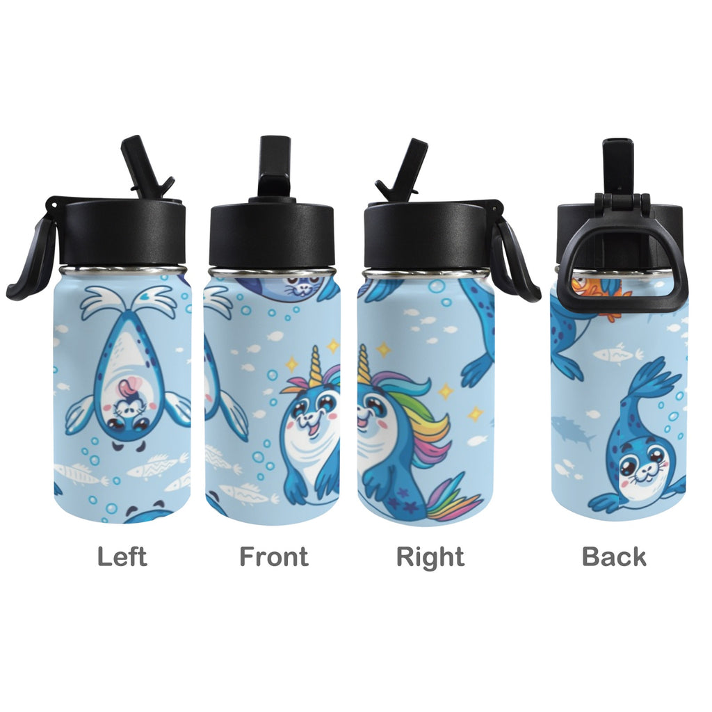 Playful Seals 12oz Kids Water Bottle with Straw Lid