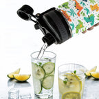 Colourful Dinosaurs - Insulated Water Bottle with Dual-Use Lid (18oz) Insulated Water Bottle with Dual-Use Lid (18oz) animal Printed Offshore