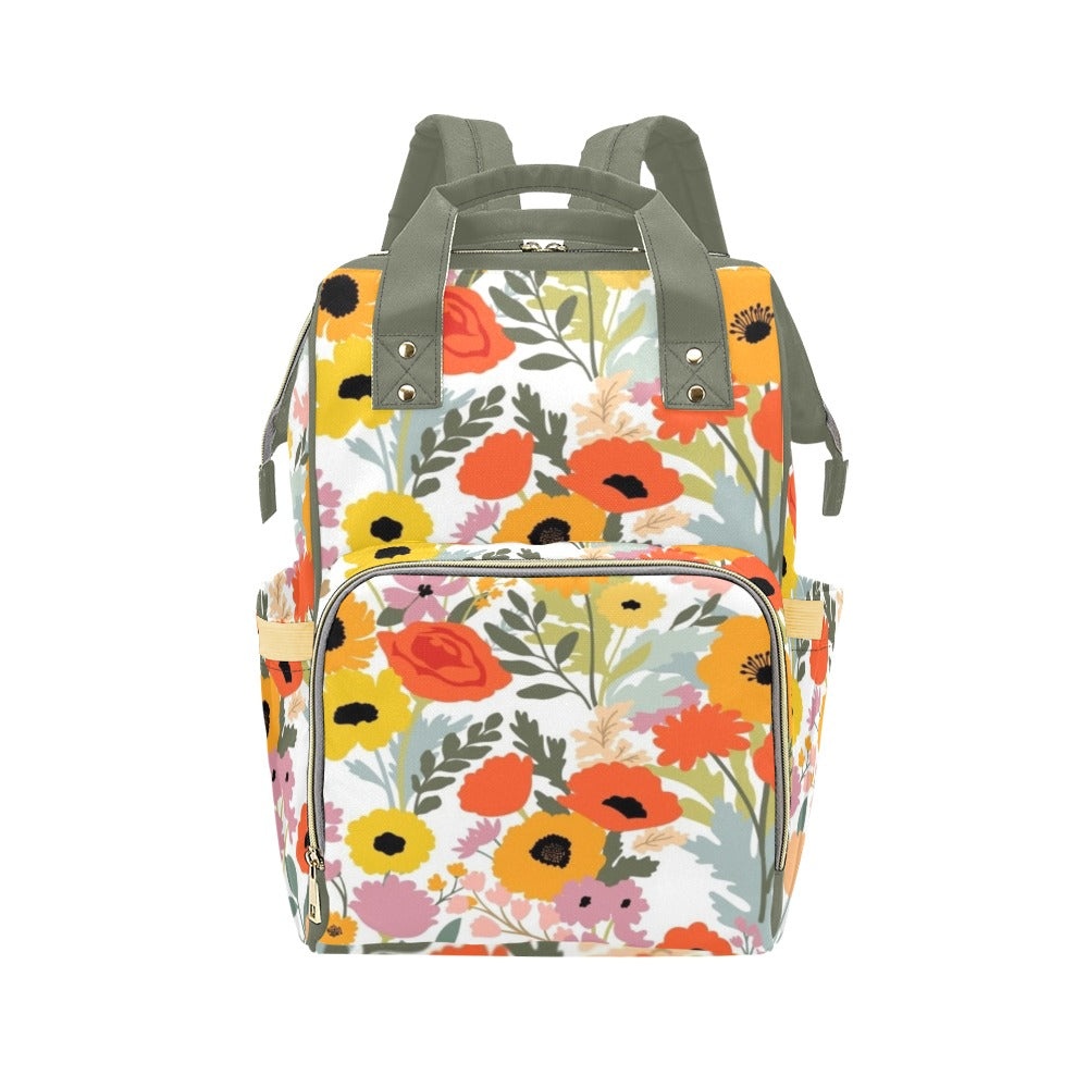 Fun Floral - Multi-Function Backpack, Nappy / Diaper Bag