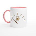 Coffee Fuel Gauge - White 11oz Ceramic Mug with Colour Inside Ceramic Pink Colour 11oz Mug Coffee Globally Fulfilled