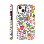 Quirky Butterfly Flowers - Apple iPhone Tough case iPhone 13 iPhone Tough Case animal Globally Fulfilled