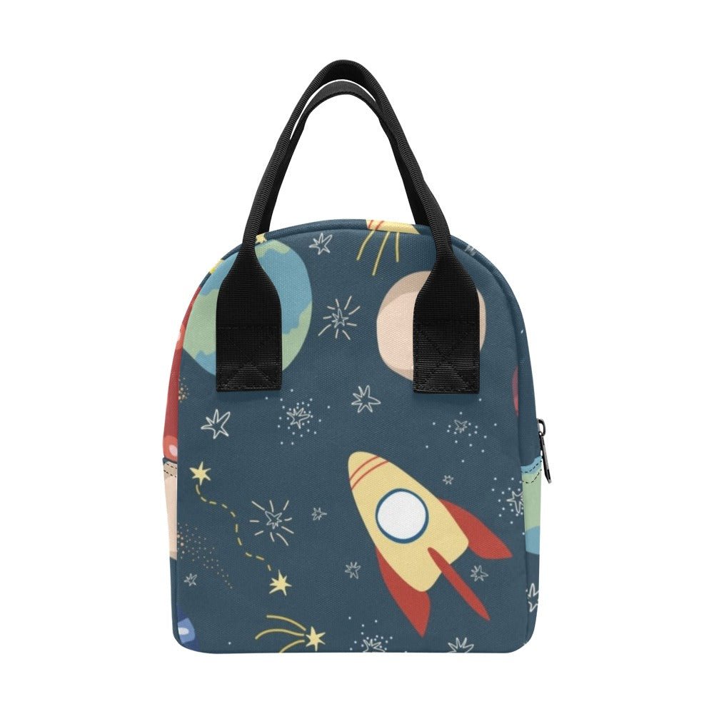 Rocket and Planets In Space - Zipper Lunch Bag Zipper Lunch Bag Printed Offshore