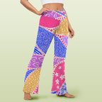 Pink Swirl High Waist Crossover Tummy Control Flare Leggings High Waist Flare Leggings Printed Offshore