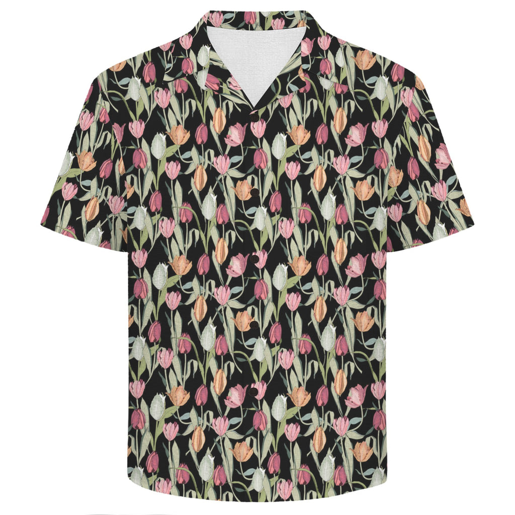 Tulips Men's Crinkle Hawaiian Shirt