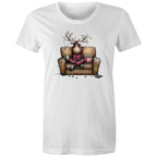 Reindeer, Christmas Movies Watching T-shirt - Womens T-shirt