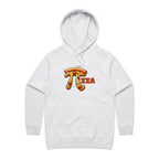 Pi Pizza - Womens Hoodie White Marle Womens Hoodie Food Maths Printed In Australia