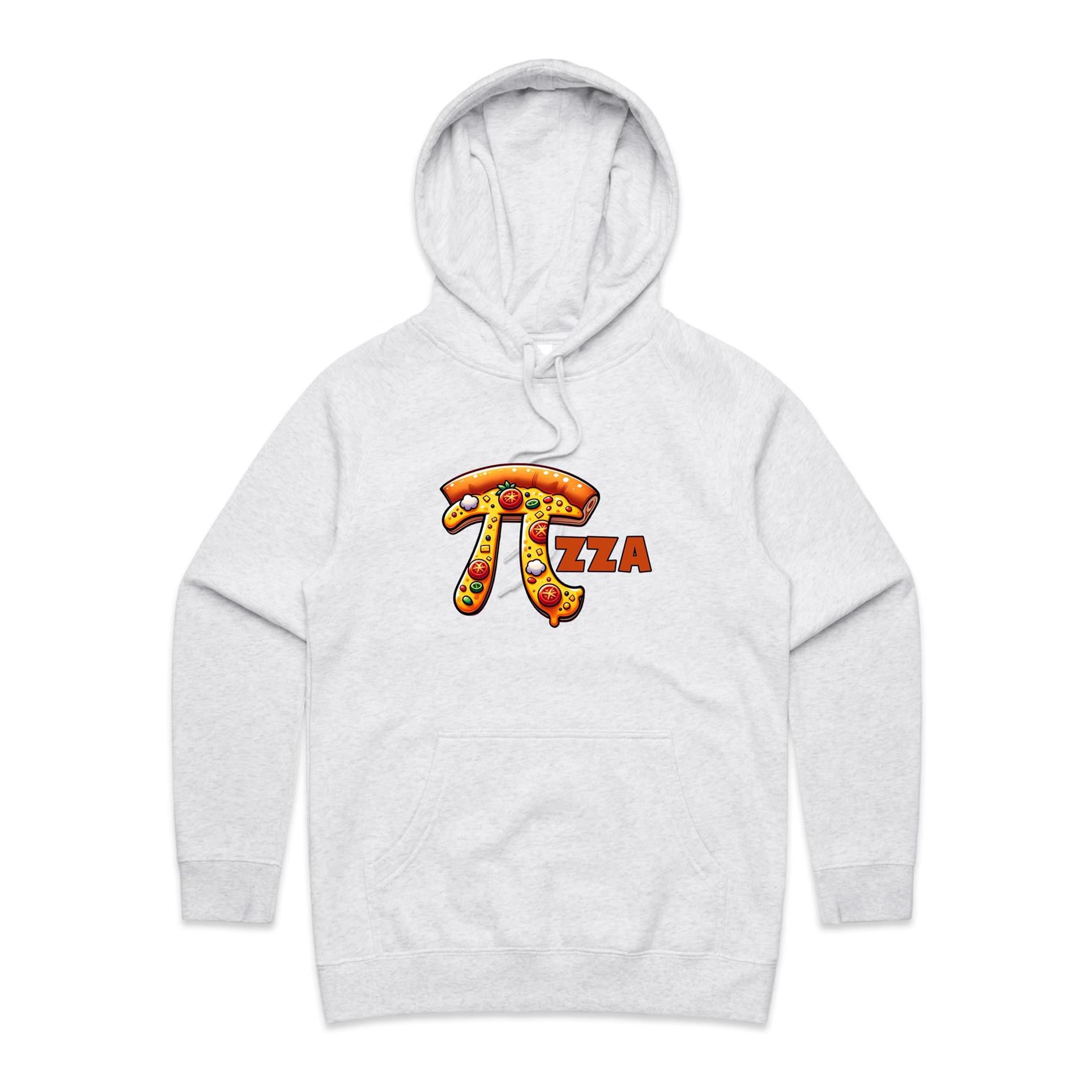 Pi Pizza - Womens Hoodie White Marle Womens Hoodie Food Maths Printed In Australia