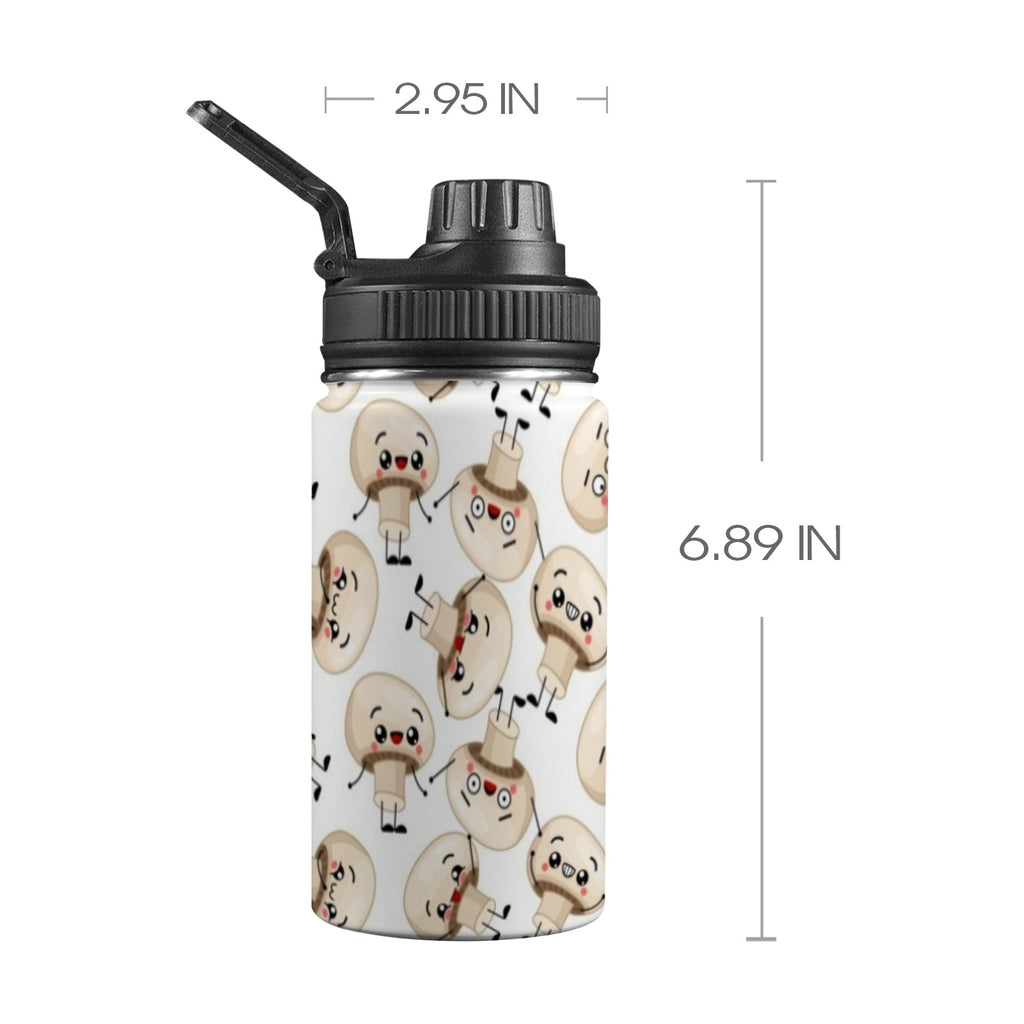 Cute Mushrooms Kids Water Bottle with Chug Lid (12 oz) One Size Kids Water Bottle with Chug Lid Food Printed Offshore