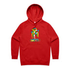 Melting Cube - Womens Hoodie Red Womens 2XL Womens Hoodie Games Printed In Australia