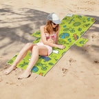 Go Green Beach Chair Towel Cover with Side Pockets