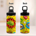 Comic Book Yellow Kids Water Bottle with Chug Lid (12 oz) Kids Water Bottle with Chug Lid comic Printed Offshore