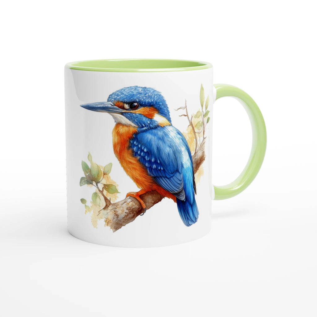 Kingfisher, Australian Birds - 11oz Ceramic Mug With Colour Inside Colour 11oz Mug animal Globally Fulfilled