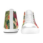 Vintage Hawaiian Floral Men's High Top Canvas Shoes Men's Classic High Top Canvas Shoes Plants Printed Offshore