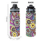Circle Flowers - Insulated Water Bottle with Dual-Use Lid (18oz) Insulated Water Bottle with Dual-Use Lid (18oz) Printed Offshore