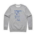 Caffeinista, Caffeine AS Colour Stencil Crew Sweatshirt Unisex Grey Marle Sweatshirt Coffee Printed In Australia