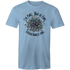 Tangled Christmas Lights, I'm Fine, This Is Fine, Everything Is Fine - Mens T-Shirt Carolina Blue Mens Christmas T-shirt Christmas Printed In Australia