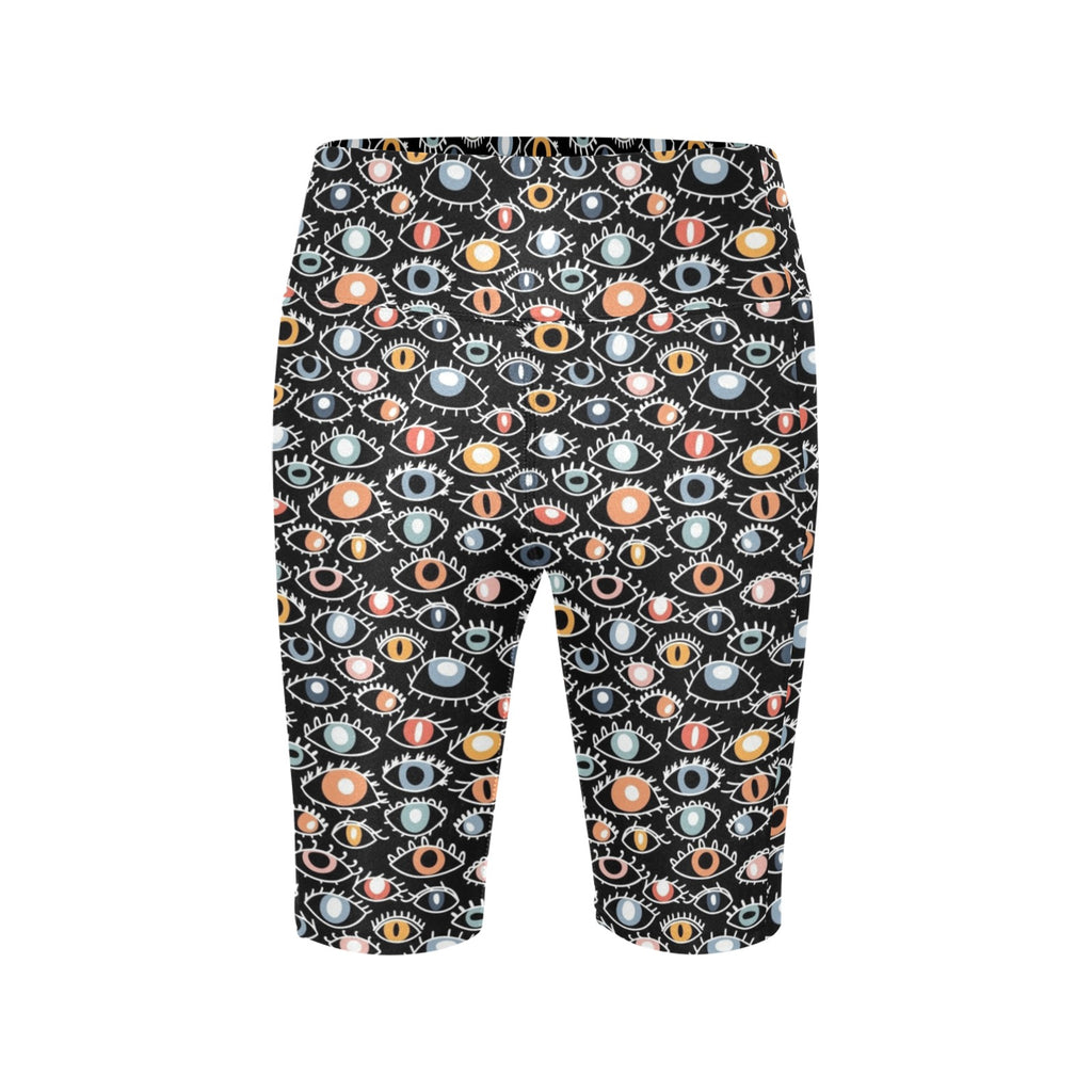 Eyes On Black Women's Bike Shorts With Side Pockets