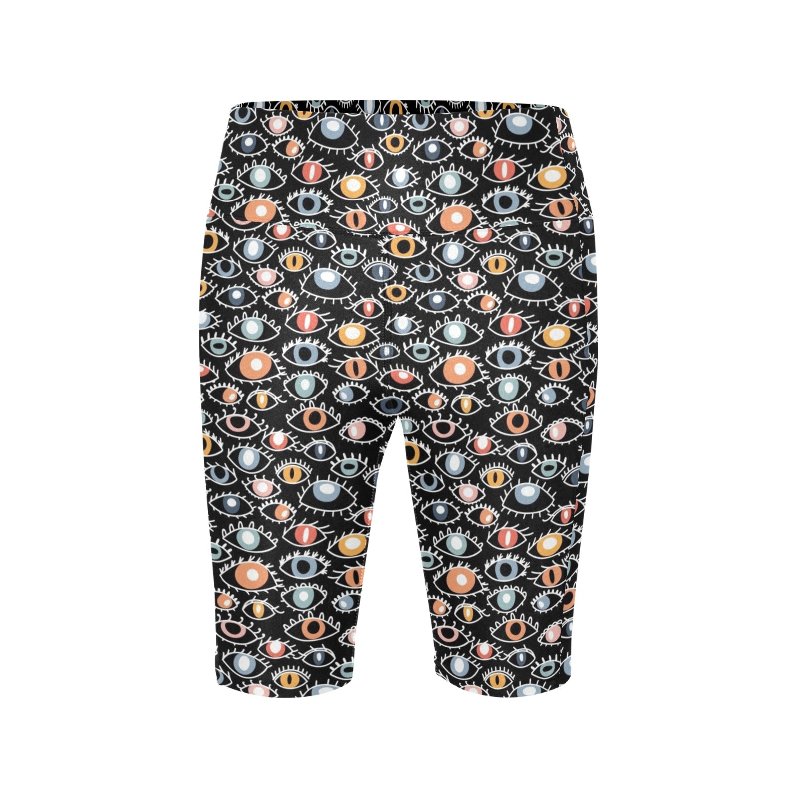 Eyes On Black Women's Bike Shorts With Side Pockets