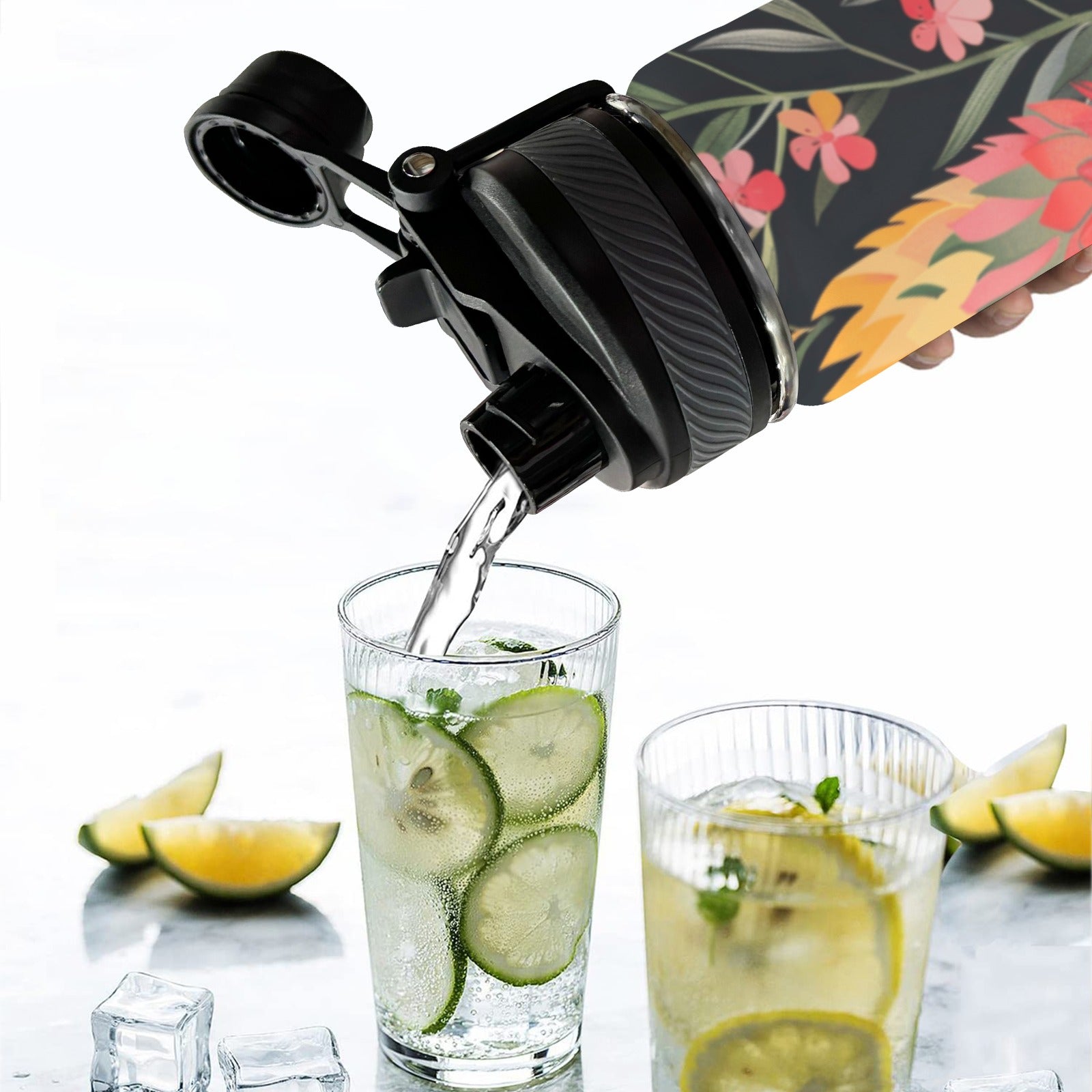 Australian Waratah Flower - Insulated Water Bottle with Dual-Use Lid (18oz) Insulated Water Bottle with Dual-Use Lid (18oz) Plants Printed Offshore