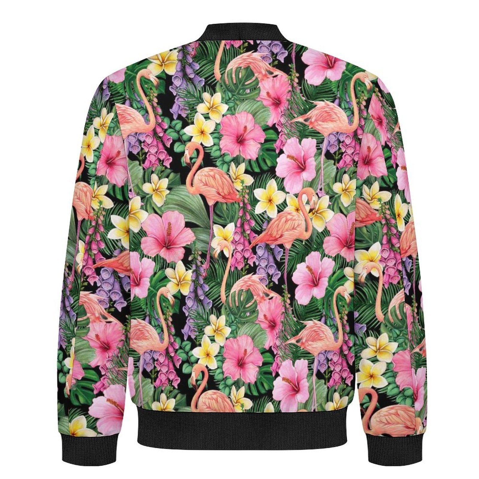 Flamingo Jungle Men's Casual Zip‑Up Bomber Jacket