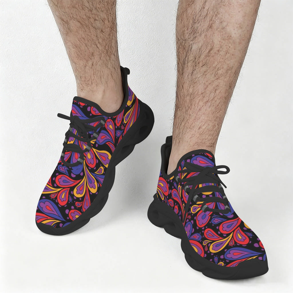 Bright Paisley Men's Twisted Sole Sneakers