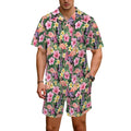 Flamingo Jungle Men's Hawaiian Shirt & Shorts Set Men's Hawaiian Shirt & Shorts Set animal Printed Offshore