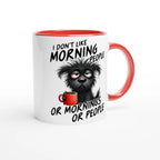 I Don't Like Morning People, Dog - White 11oz Ceramic Mug with Colour Inside Colour 11oz Mug animal Globally Fulfilled