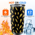 Lightning Bolts - 20oz Mobile Tumbler with Lid (Black Lock) 20oz Travel Mug comic Printed Offshore