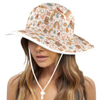 Peace And Love Wide Brim Bucket Hat Wide Brim Bucket Hat Printed Offshore Retro