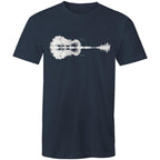 Guitar Reflection - Mens T-Shirt Navy Mens T-shirt Music Printed In Australia