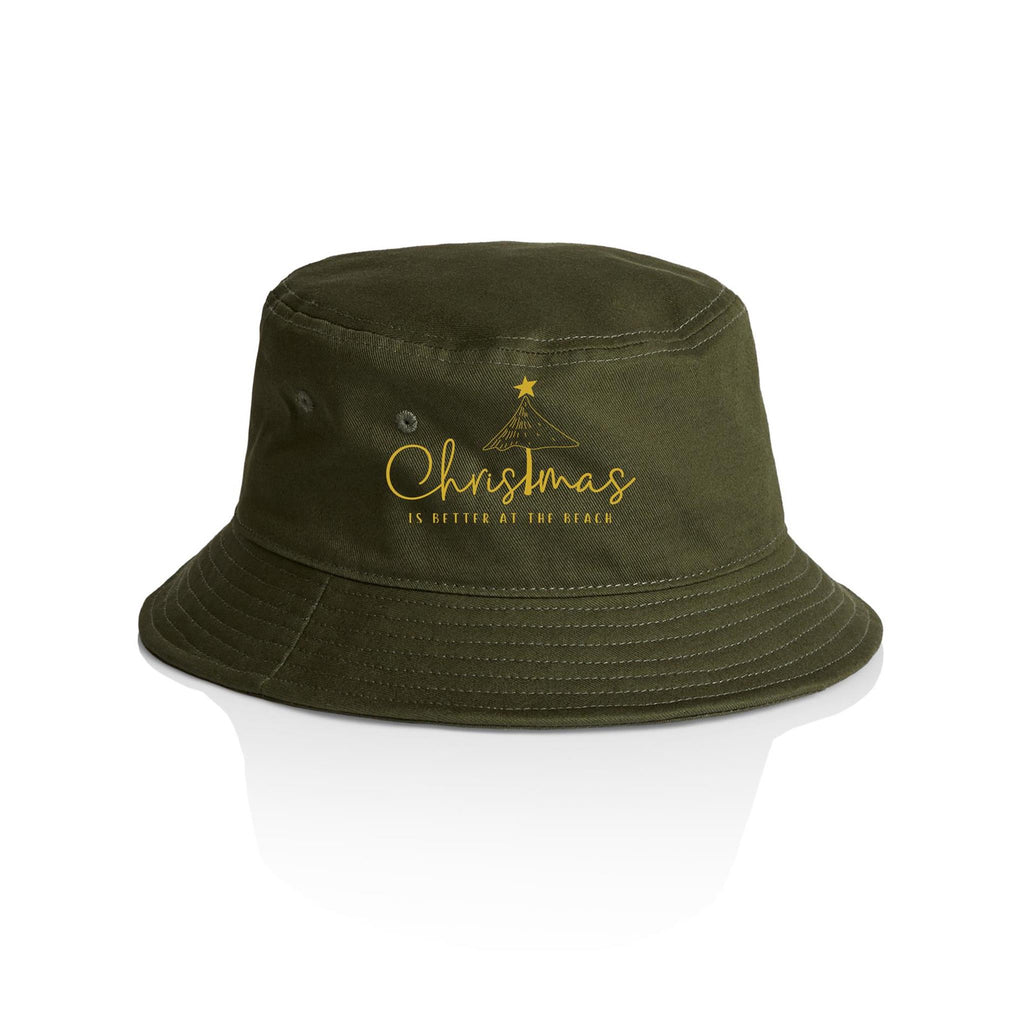 Christmas Is Better At The Beach - Christmas AS Colour Bucket Hat Army One Size Christmas Bucket Hat Christmas Printed In Australia