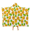 Cool Pineapples Kids Hooded Blanket 100cm x 130cm white 40"×50" Kids Hooded Blanket Food Printed Offshore
