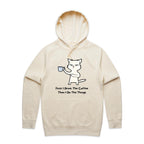 First I Drink The Coffee, Cat - Mens Hoodie Ecru Mens Hoodie animal Coffee Printed In Australia