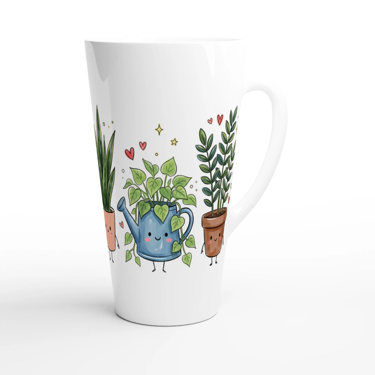Plant Lover White Latte 17oz Ceramic Mug Latte Mug Globally Fulfilled Plants