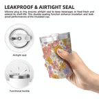 Faded Floral Small Stainless Steel Travel Mug Cup 12oz/350ml