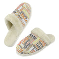 Coffee Men's Fur Trim Thick-Sole Indoor Slippers 2XL Men's Fur Trimmed Slippers Coffee Printed Offshore