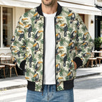 Toucan Jungle Men's Casual Zip‑Up Bomber Jacket