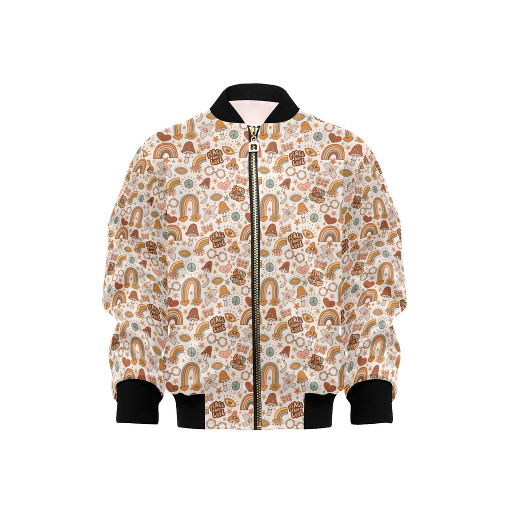 Peace And Love Kids Bomber Jacket XL Kids Bomber Jacket Printed Offshore Retro