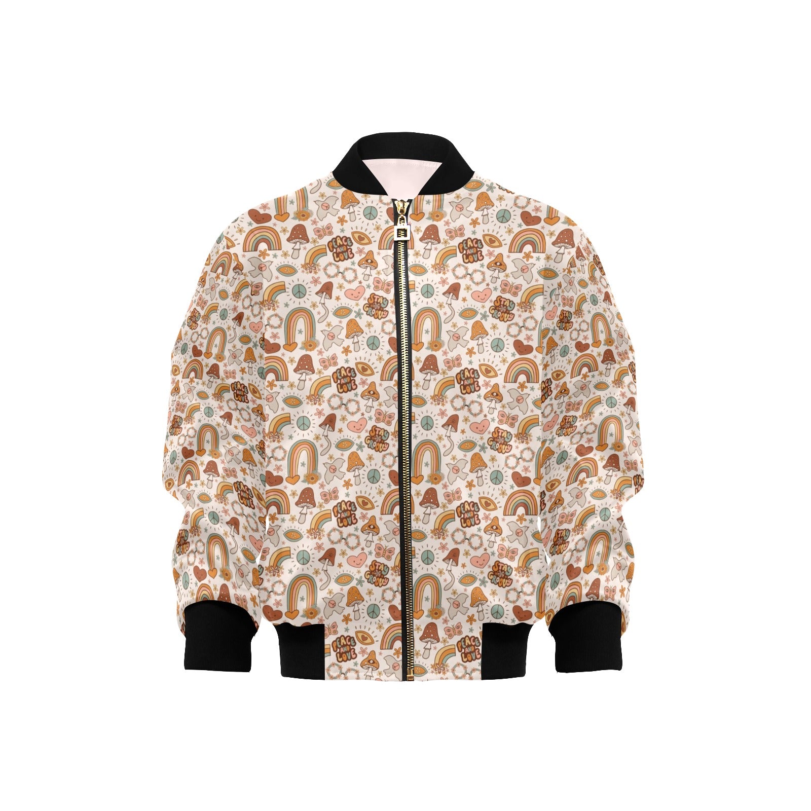 Peace And Love Kids Bomber Jacket XL Kids Bomber Jacket Printed Offshore Retro